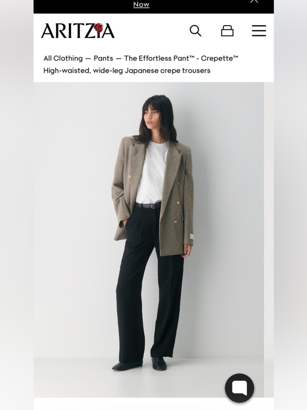 Wilfred Black 'The Effortless Pant' Tailored Trousers like new worn once